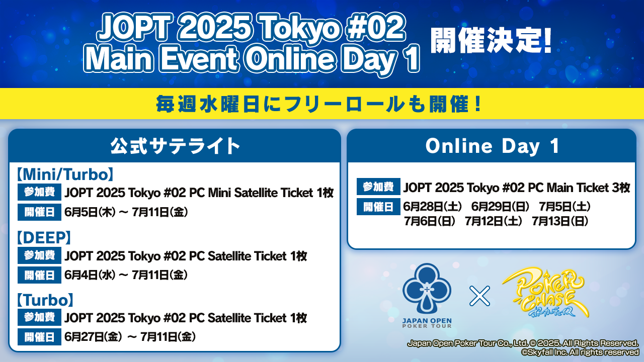 JOPT 2025 Tokyo #02』Main Event Online Day 1並びに公式
